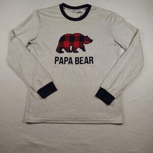 Dearfoams Papa Bear Lounge Shirt Mens Medium Plaid Holiday Pajama